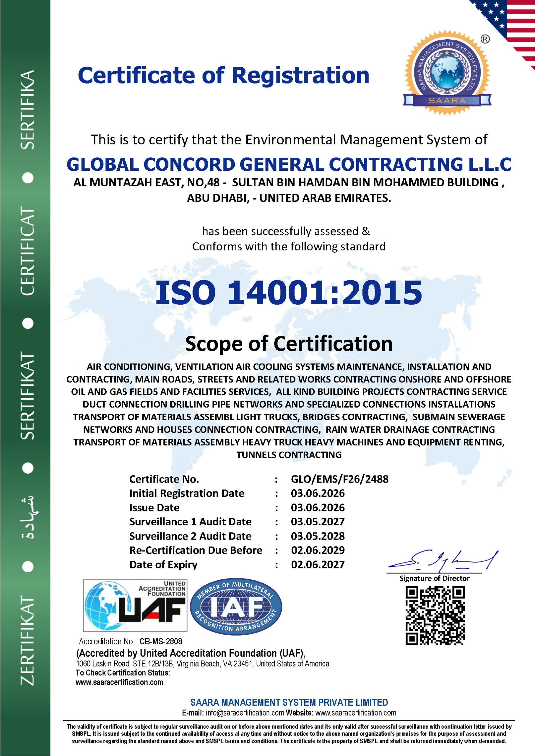 Environmental Management System – ISO 14001 :2015