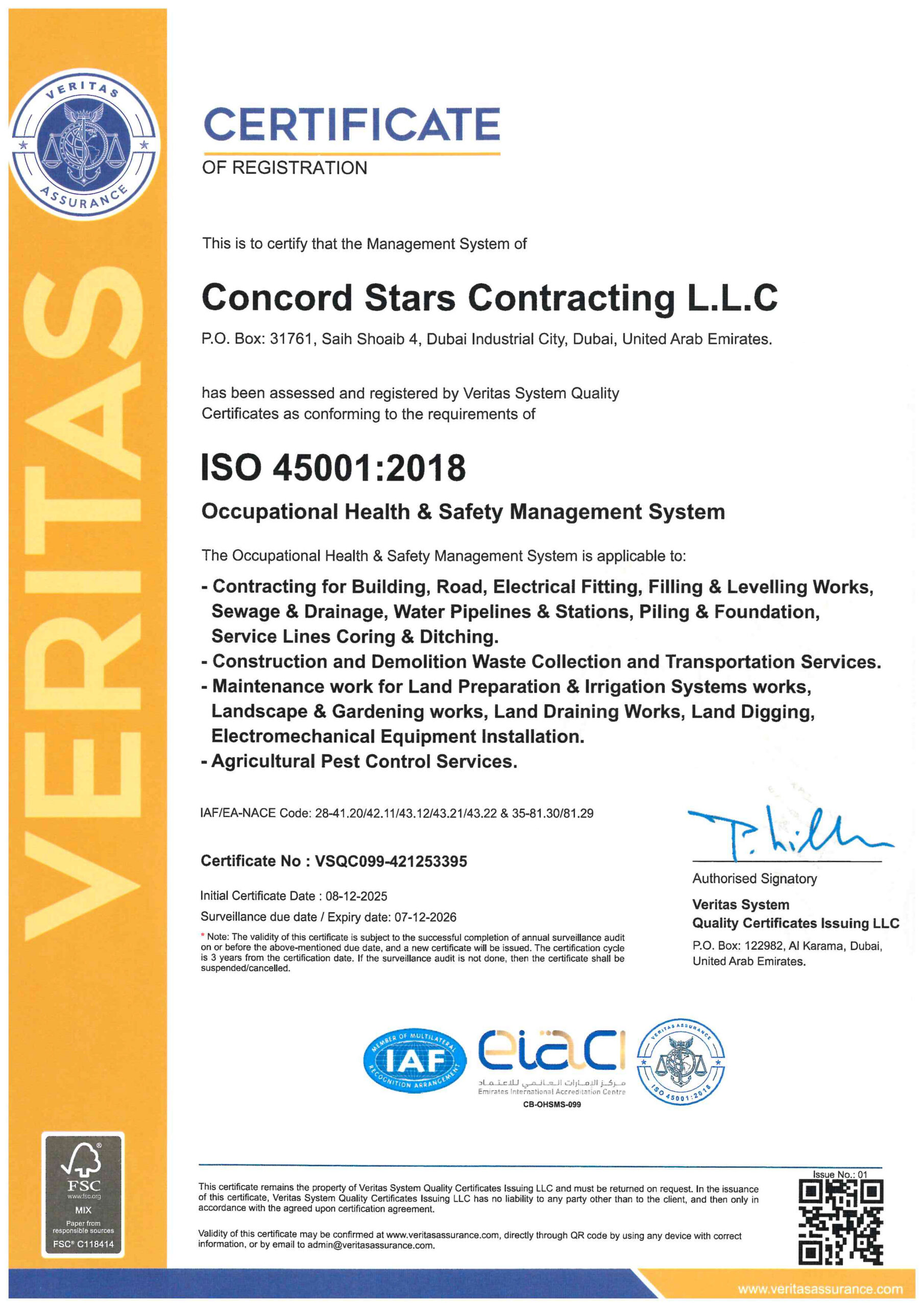 Occupational Health And Safety Management System – ISO 45001 :2018