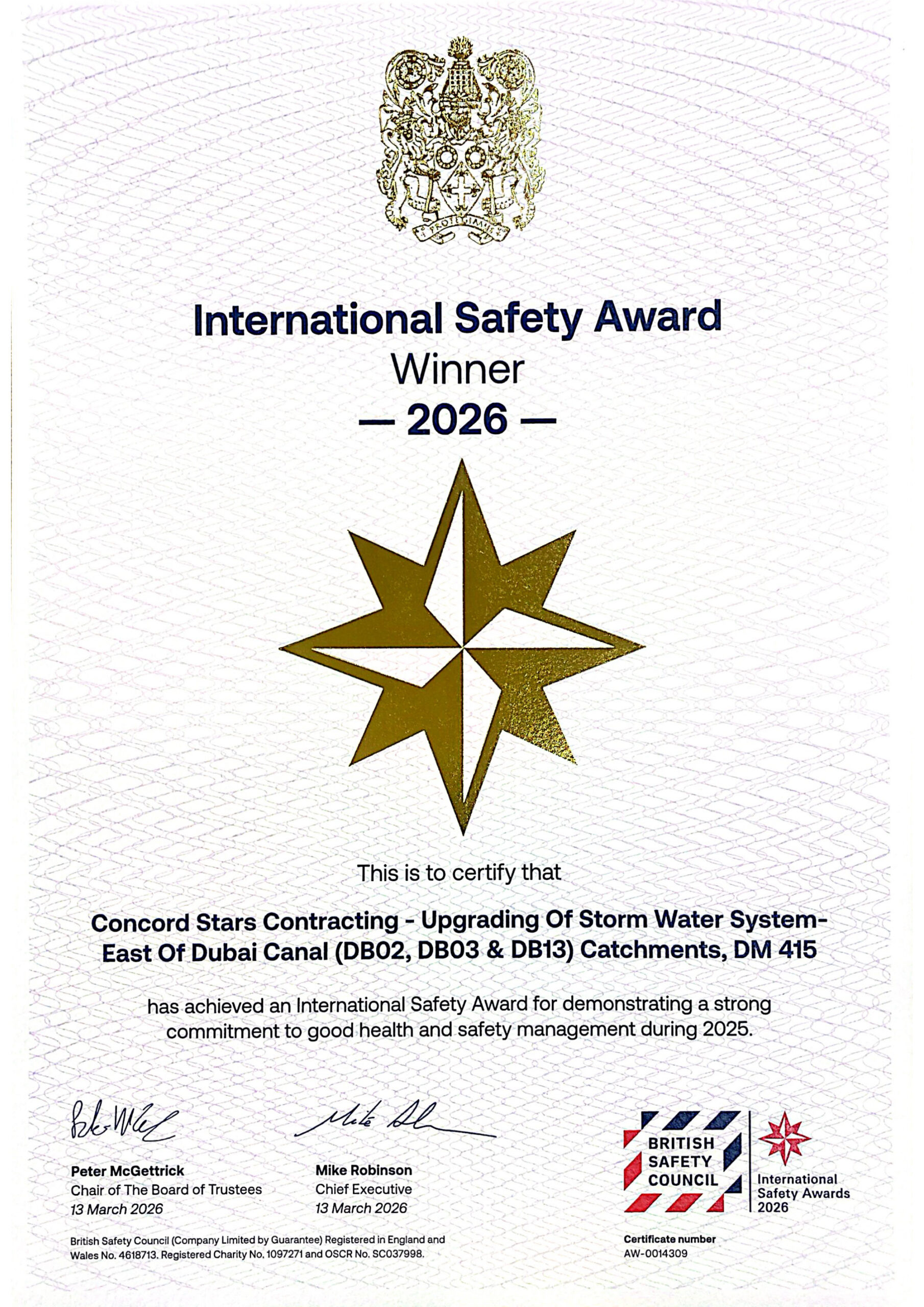 International Safety Award